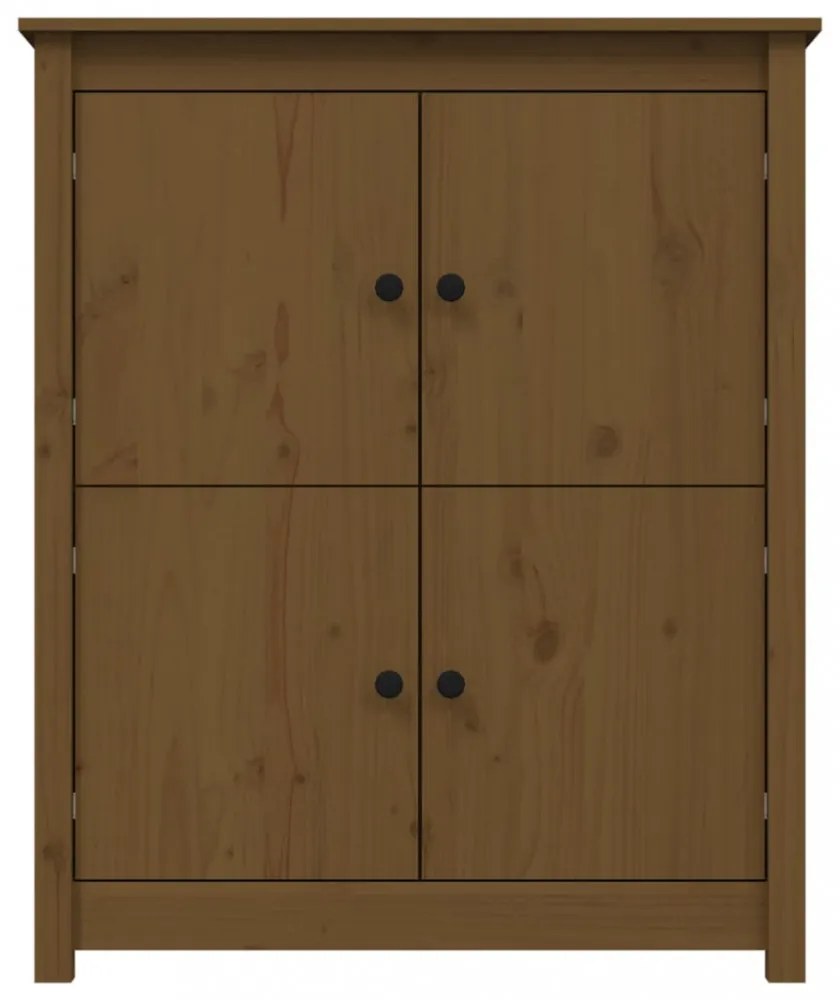 mézbarna tömör fenyőfa tálalószekrény 83x41,5x100 cm
