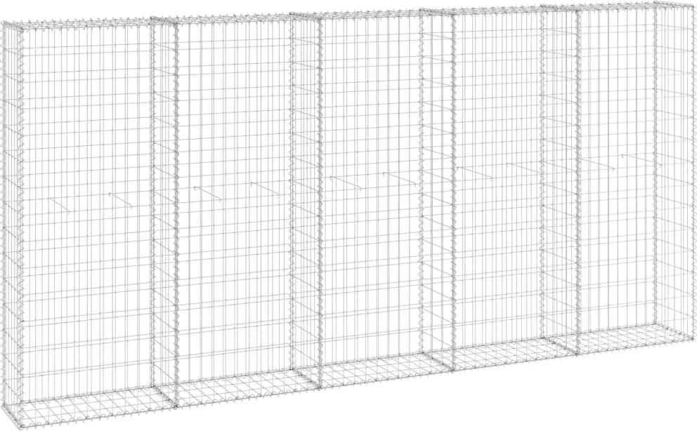 vidaXL horganyzott acél gabion fal fedéllel 300 x 30 x 150 cm