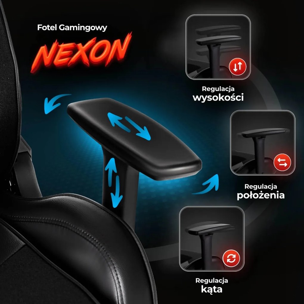 Gaming forgószék fekete/fehér színben. NEXON