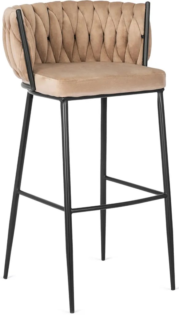 Elegáns Bárszék Bézs Bársony Kárpittal. FLORES