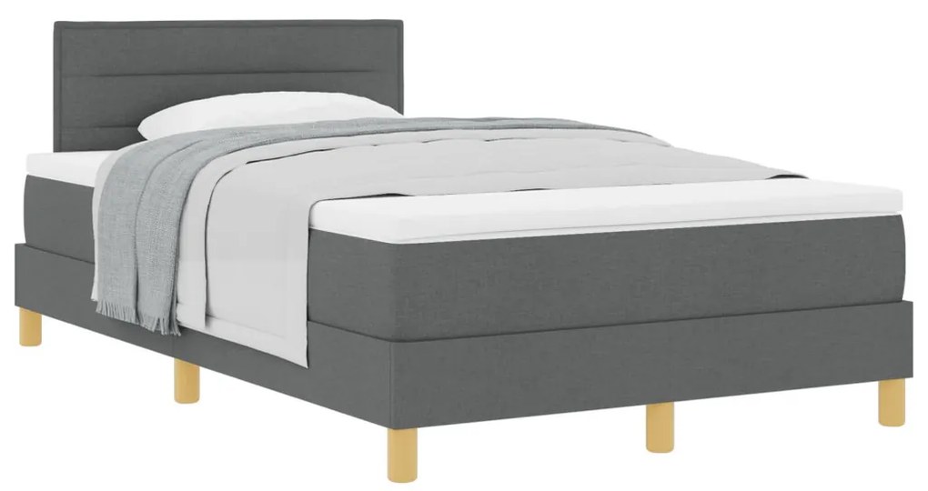 Box Spring Ágy Matraccal Sötétszürke 120x190 cm Szövet
