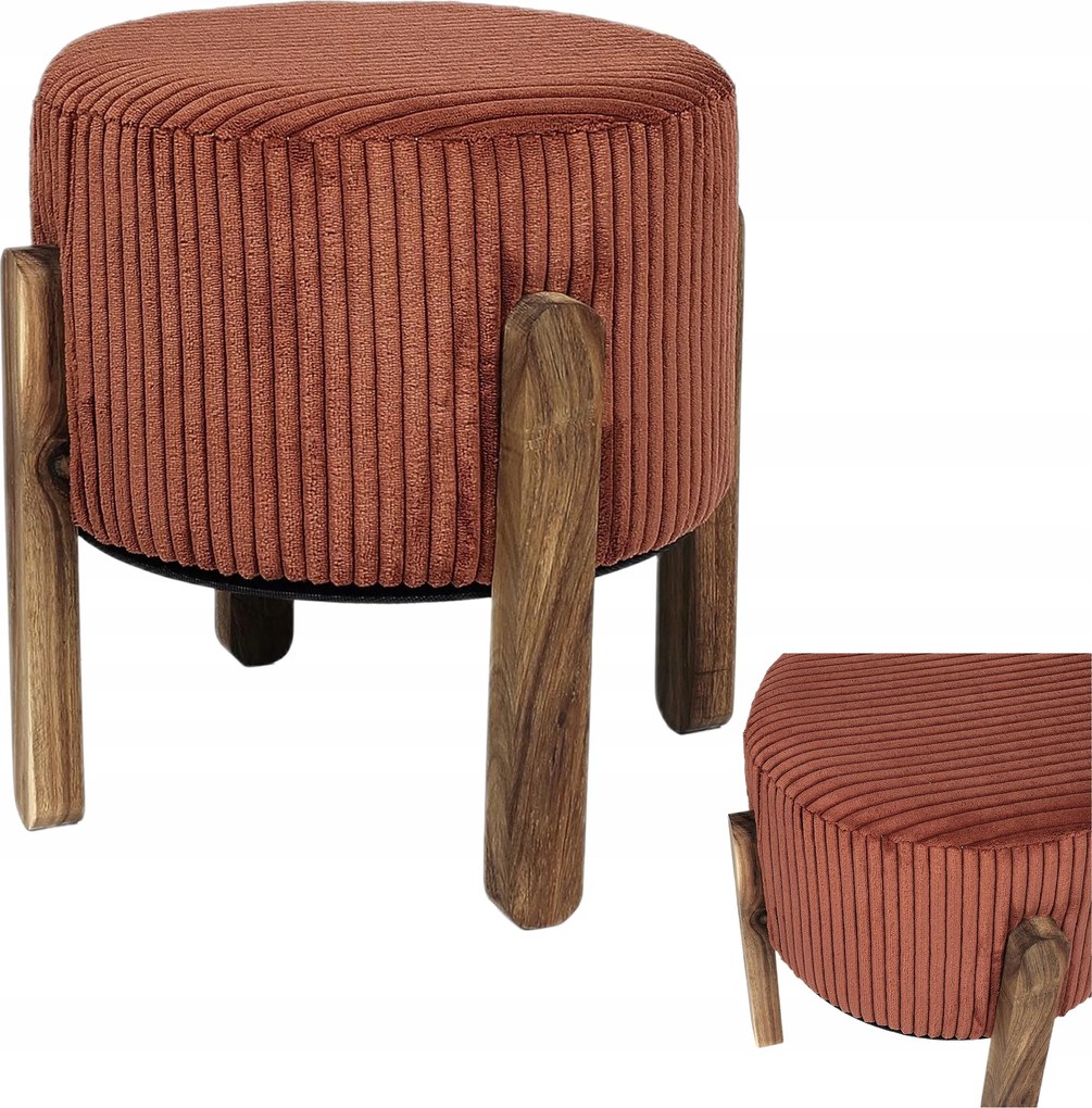 Kárpitozott puff Modern réz Puf szék lábtartó Kordbársony ülőfelület