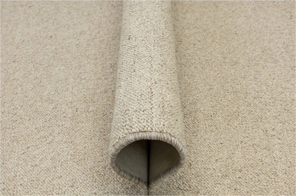 Gyapjúszőnyeg Tartós Hurkos Bézs Természetes Nelson Filc 200x200 cm