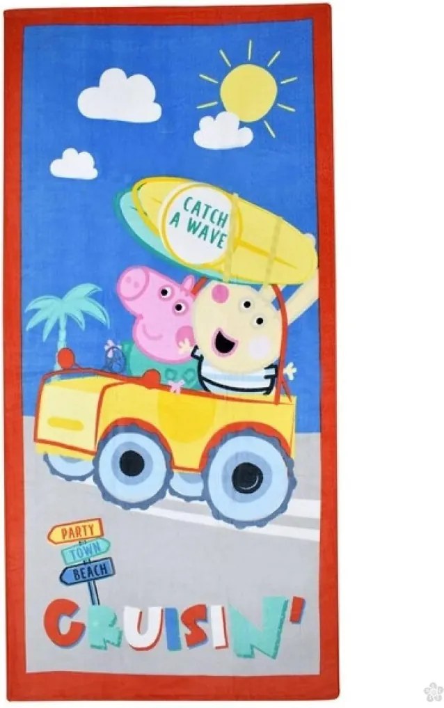 Peppa malac Catch a Wave fürdőlepedő, strand törölköző 70x140cm