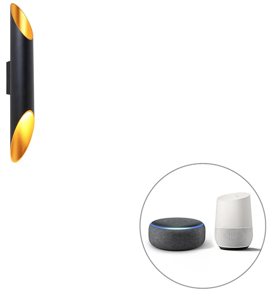 Okos fali lámpa fekete 5,6 cm, 2 Wi-Fi GU10 - Organo