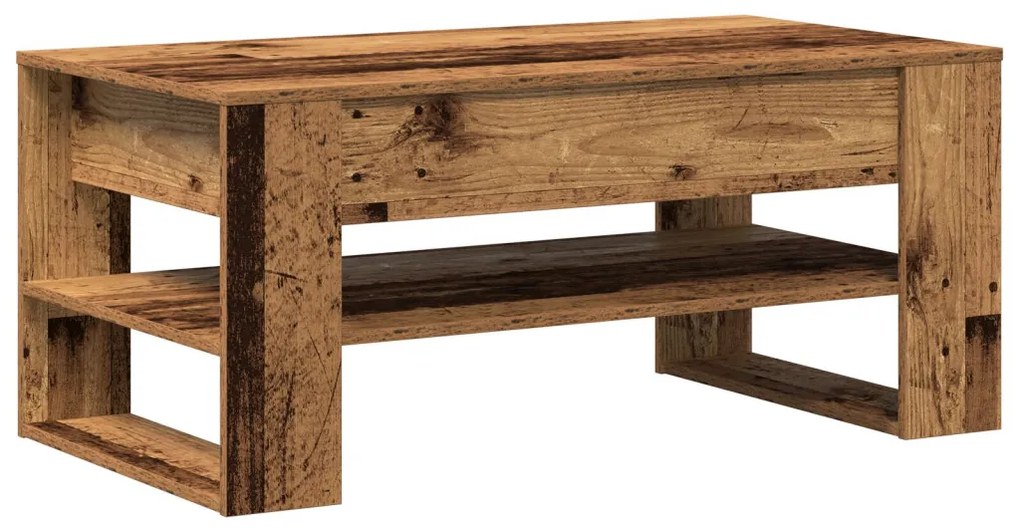 Kávézóasztal Régi Fa 102x55x45 cm Műanyag