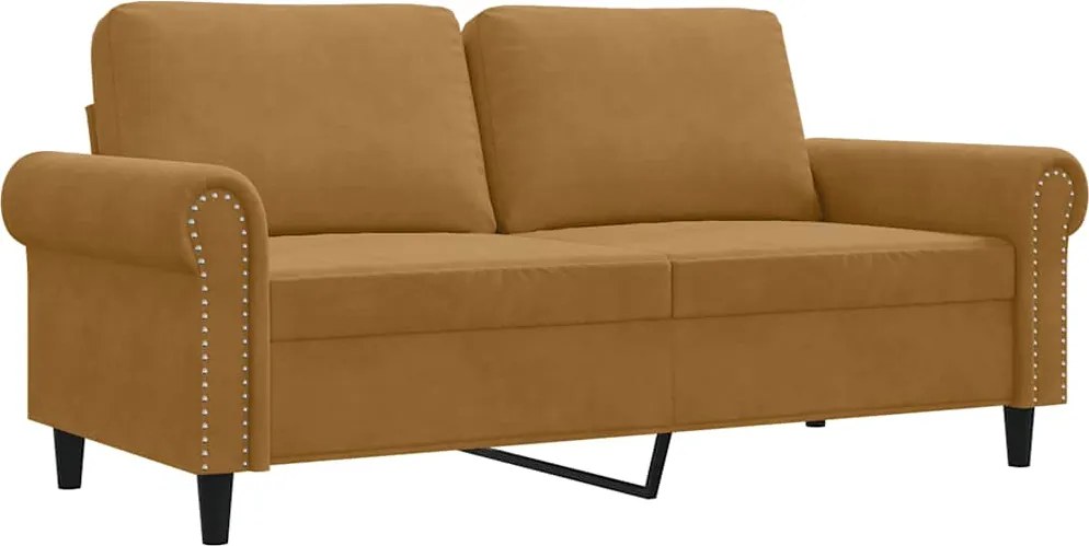 vidaXL kétszemélyes barna bársony kanapé 140 cm
