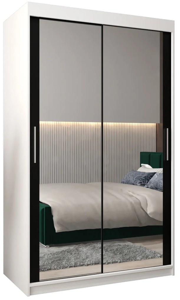 Ruhásszekrény 120 cm Toki 3 (matt fekete + matt fekete). 1065056
