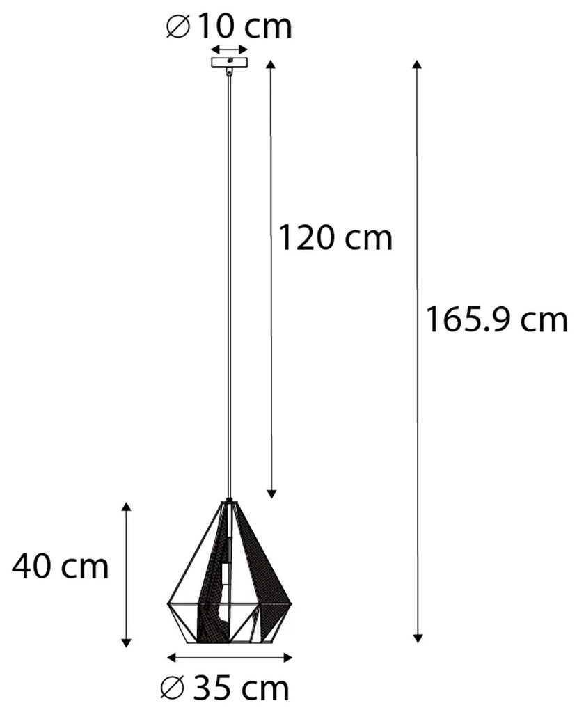 Ipari függőlámpa arany hálóval - Carcass