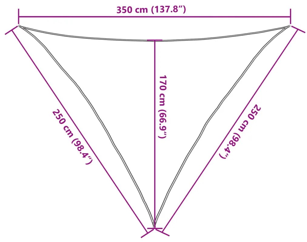 sötétzöld HDPE napvitorla 160 g/m² 2,5 x 2,5 x 3,5 m
