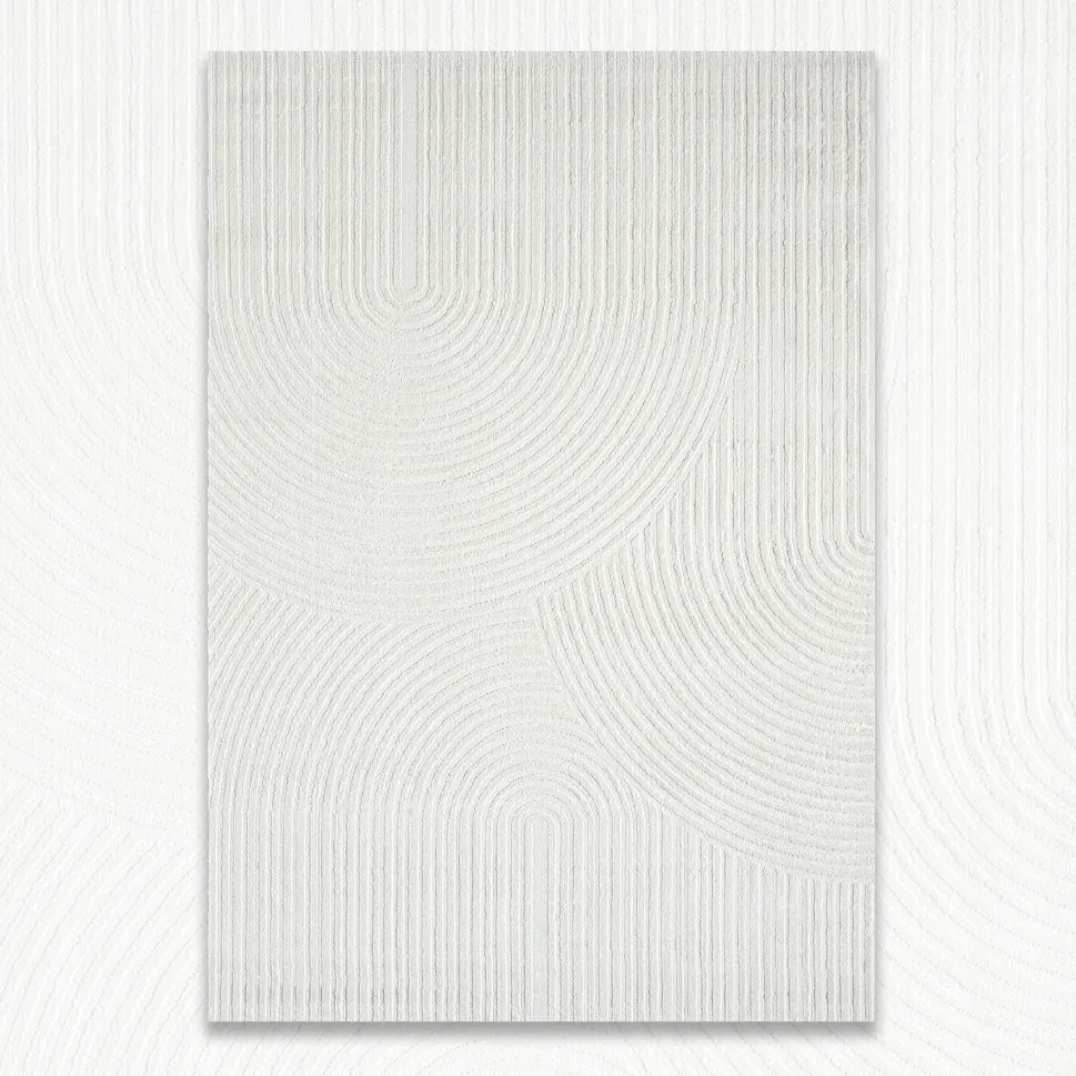 Modern Krémszínű Nappali Szőnyeg 160x230 CM Világos Puha Elegáns Tartós