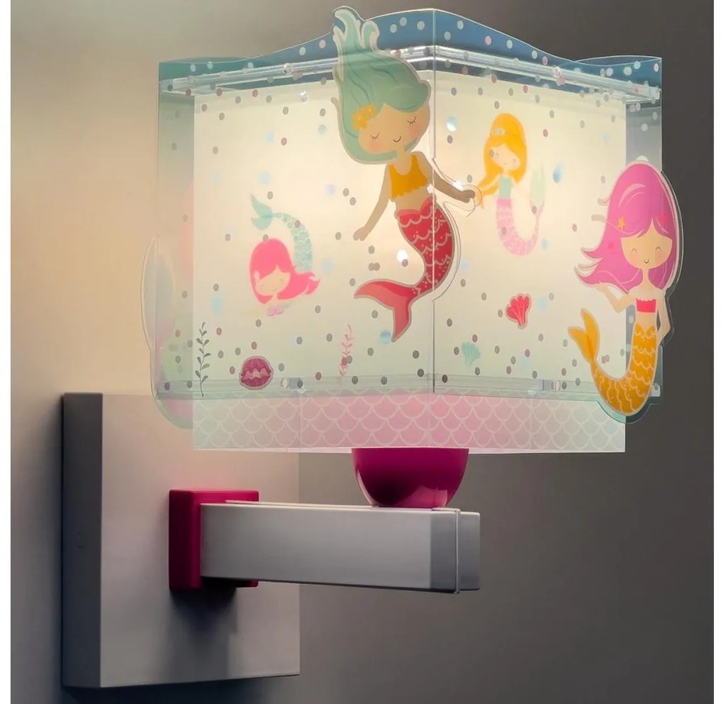 Dalber Dalber 63449 - Gyermek fali lámpa MERMAIDS 1xE27/60W/230V PI536
