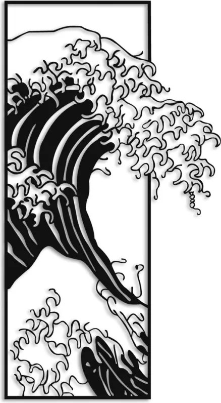 Fém fali dekoráció, wave, 34x62 cm