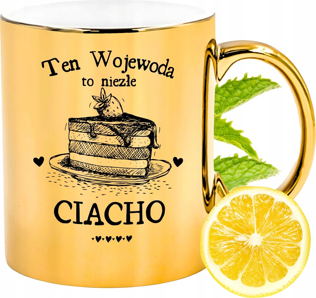 Arany csillogó bögre vajdasági ajándék fényképes nyomtatással