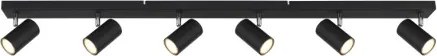 Globo 57911-6DB Mennyezeti lámpa, fém matt fekete, forgatható/dönthető, HxSzxM: 1150x60x120mm, 6x GU10 35W 230V izzók nélkül
