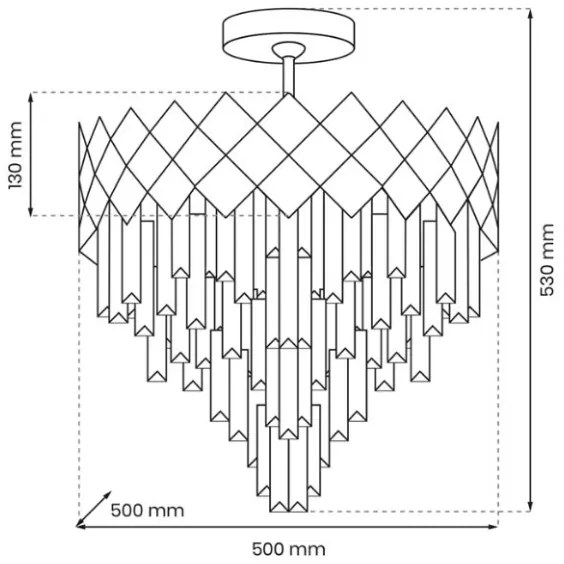 Csillár rúdon CARISMA 9xE14/40W/230V arany