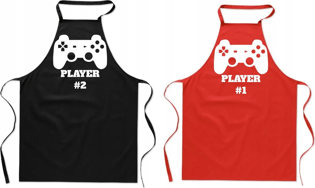 Konyhai kötények Pároknak Valentin nap Ajándék Player1 Player2 Játékosoknak