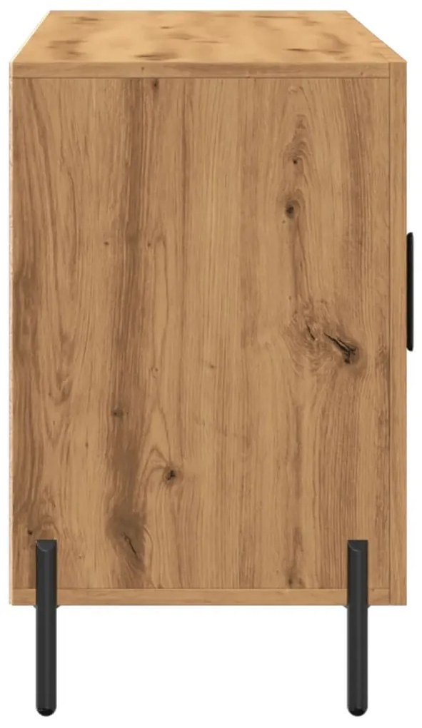 kézműves tölgy színű szerelt fa tálalószekrény 100 x 36 x 60 cm