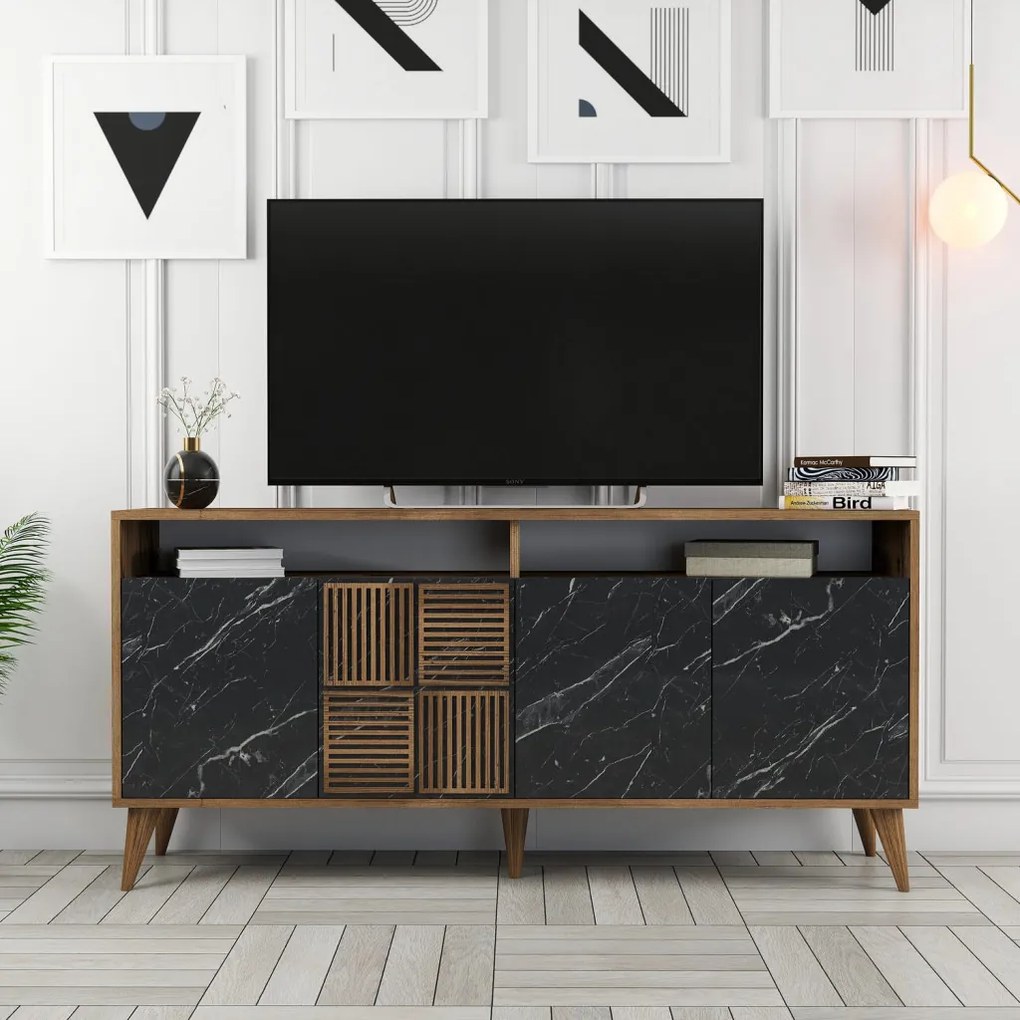Milan 160 - Walnut, Black Marble