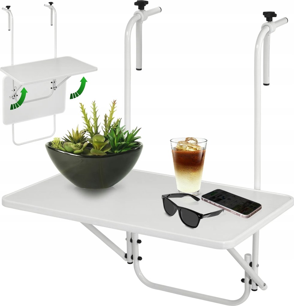 Asztal Erkély Asztal Összecsukható Akasztós Fém Erkély Terasz Korlát