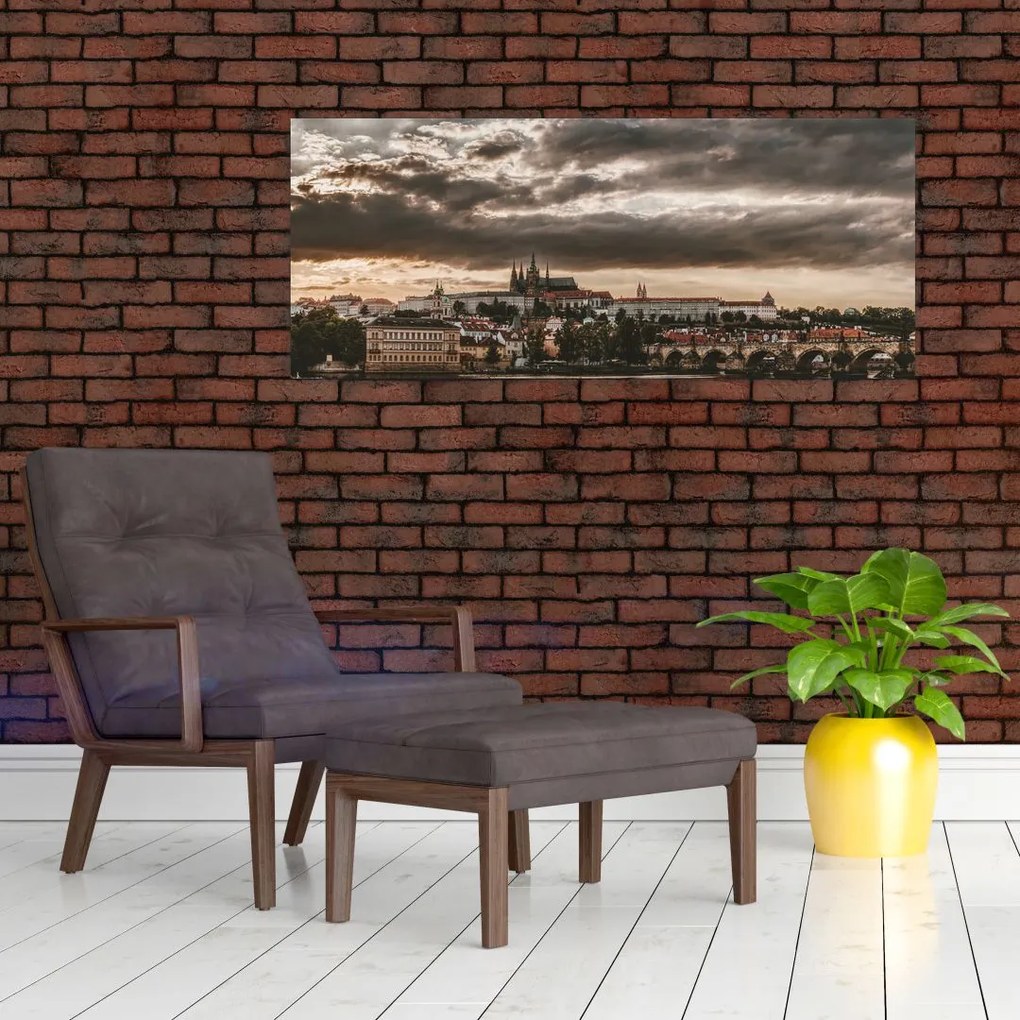 Prágai vár a félhomályban képe (120x50 cm)