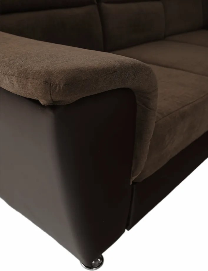 Ülőgarnitúra, textilbőr barna/szövet barna, SANTIAGO U