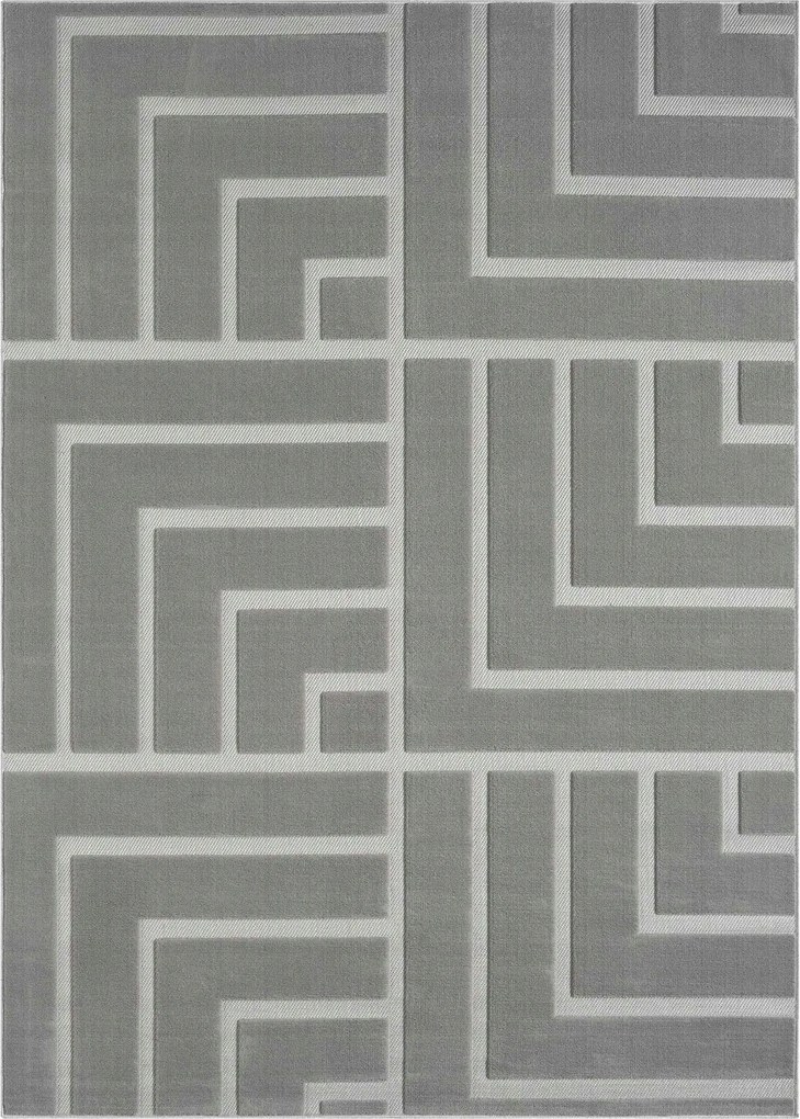 Nappali szőnyeg 160x220cm,puha haj, szürke modern kivágott 3d minta