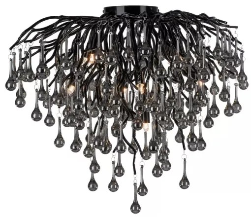 Paul Neuhaus 8091-18 - ICICLE felületre szerelhető csillár, 9xG9/40W/230V, átm. 50 cm, fekete