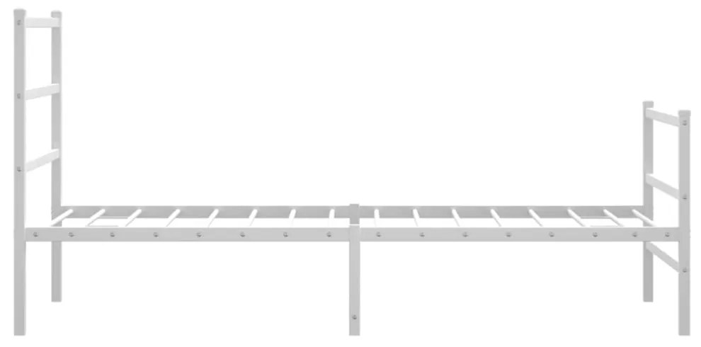 fehér fém ágykeret fej- és lábtámlával 90 x 200 cm