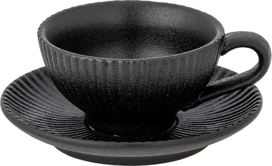 Fekete kerámia csésze cappucinóhoz 200 ml Neri – Bloomingville