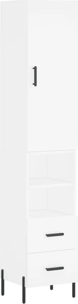 vidaXL fehér szerelt fa magasszekrény 34,5x34x180 cm