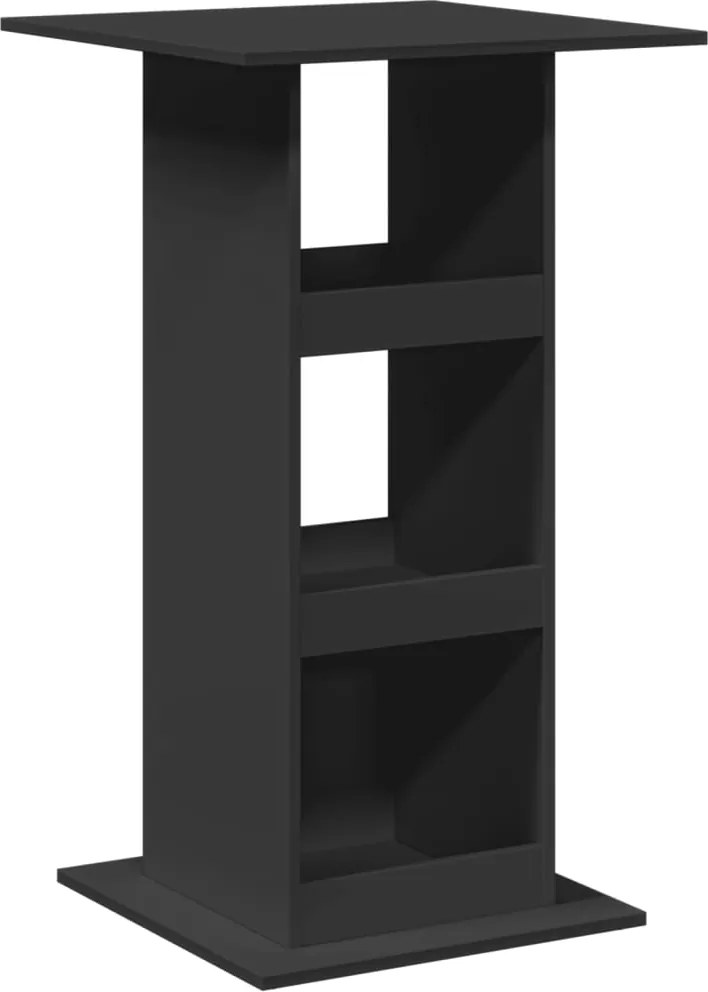 vidaXL fekete szerelt fa bárasztal tárolóval 60 x 60 x 102 cm