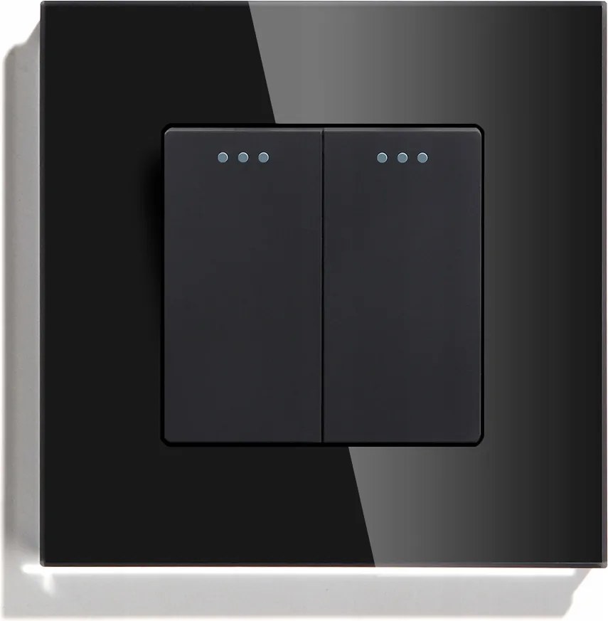 Fénykapcsoló 2K Dupla Lépcsős Billentyűs Klasszikus Üveg