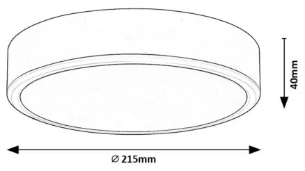 Rabalux 71244 - LAURI LED mennyezeti lámpa 22W, 21 cm, fehér