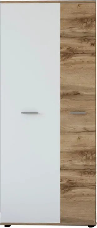 Előszoba bútor szett Wotan tölgy / fehér színkombinációban – SANTO