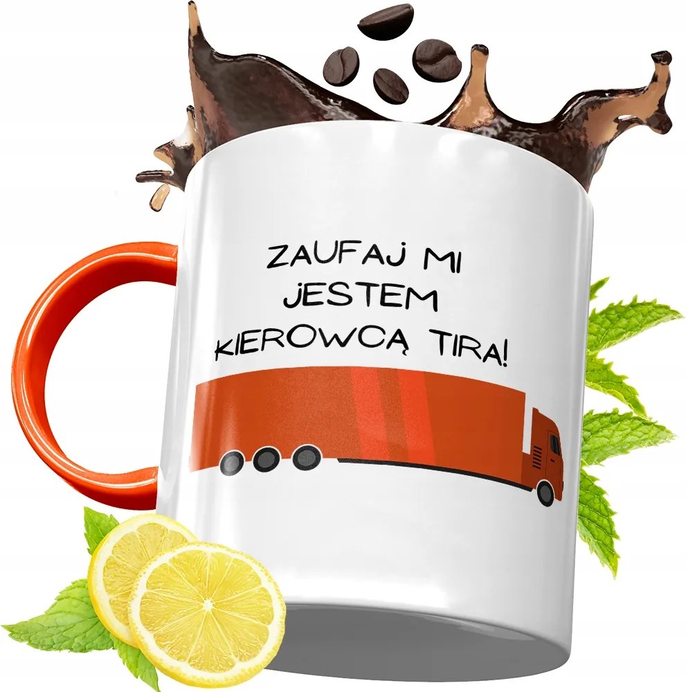 Narancssárga Bögre Kamionosoknak Ajándék fényképes nyomattal