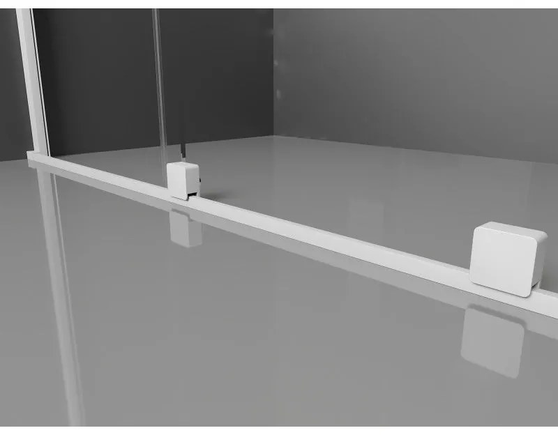 Mexen Velar, zuhanykabin tolóajtóval 150 (ajtó) x 90 (fal) cm, 8mm átlátszó üveg, fehér, 871-150-090-01-20