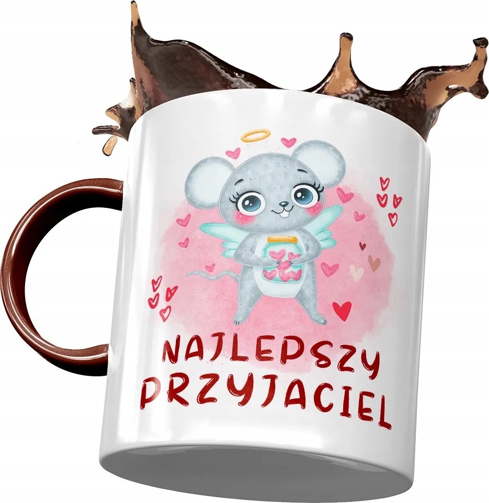 Bordó bögre egérrel Aranyos Ajándék Nyomtatott Fotóval