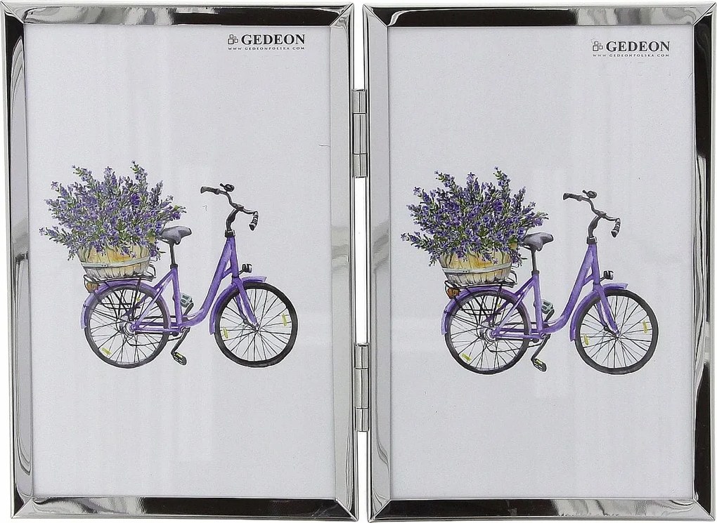 Két képkeret 13x18 fém ezüst csillogó portré