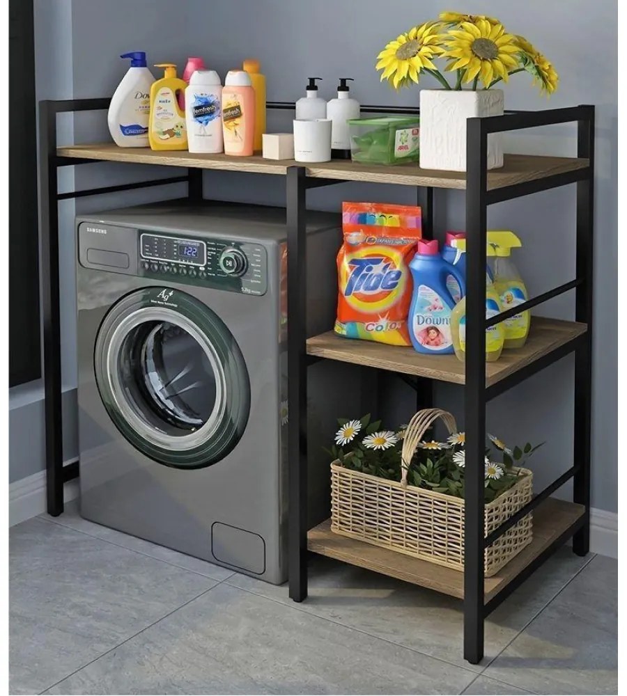 BARNET mosógép feletti polc, tölgyfa