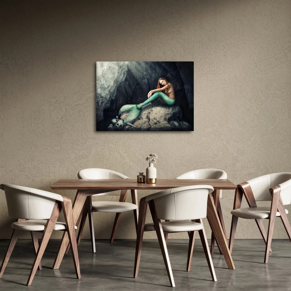 Kép - Hableány a sziklán (70x50 cm)