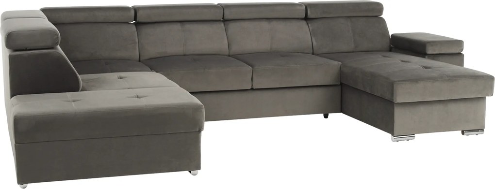 Ülőgarnitúra, szürkésbarna taupe, jobbos, LAMORA U