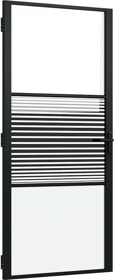 vidaXL Üvegajtó Csíkos Fekete 76 x 3.5 x 201.5 cm Alumínium