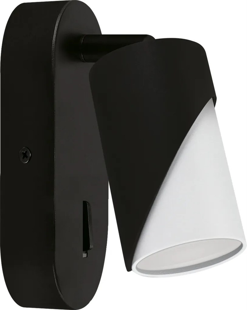 Fali lámpa Zebra Wll GU10 IP20 fekete/fehér