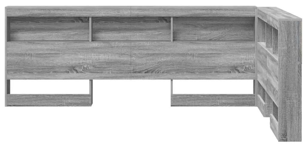 Tároló fejtámla polcokkal Szürke sonoma 120 cm Faanyag