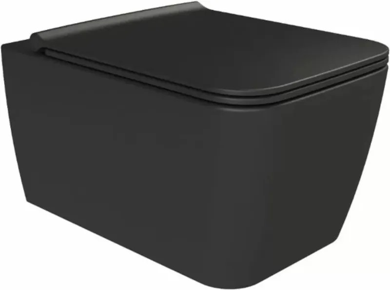 CeraStyle HERA fali WC - MATT FEKETE - rimless - perem nélküli - rejtett rögzítésű