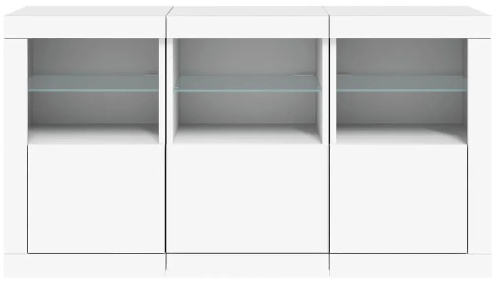 fehér tálalószekrény LED-világítással 123 x 37 x 67 cm