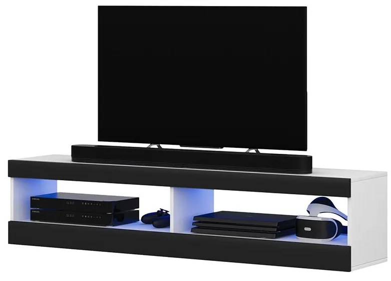 Tv szekrény/asztal Violett 100 (világítással) (fehér + fekete). 1098637