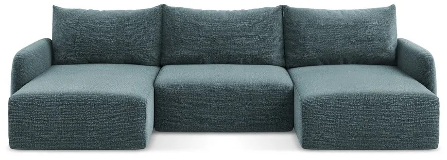 Türkiz kinyitható-tárolóhelyes sarokkanapé Kalena – Makamii