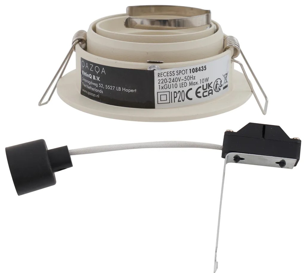 6 darabos modern, bézs színű, süllyesztett spotlámpa készlet GU10 50mm-es, forgatható és dönthető - Chuck